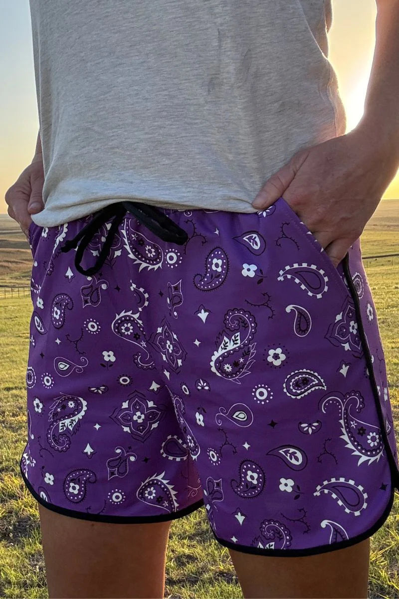 BANDANA BABE PURPLE SHORTS