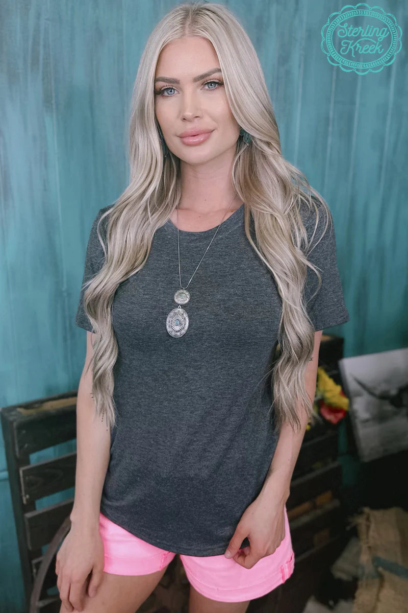 SIMPLE STERLING GREY top
