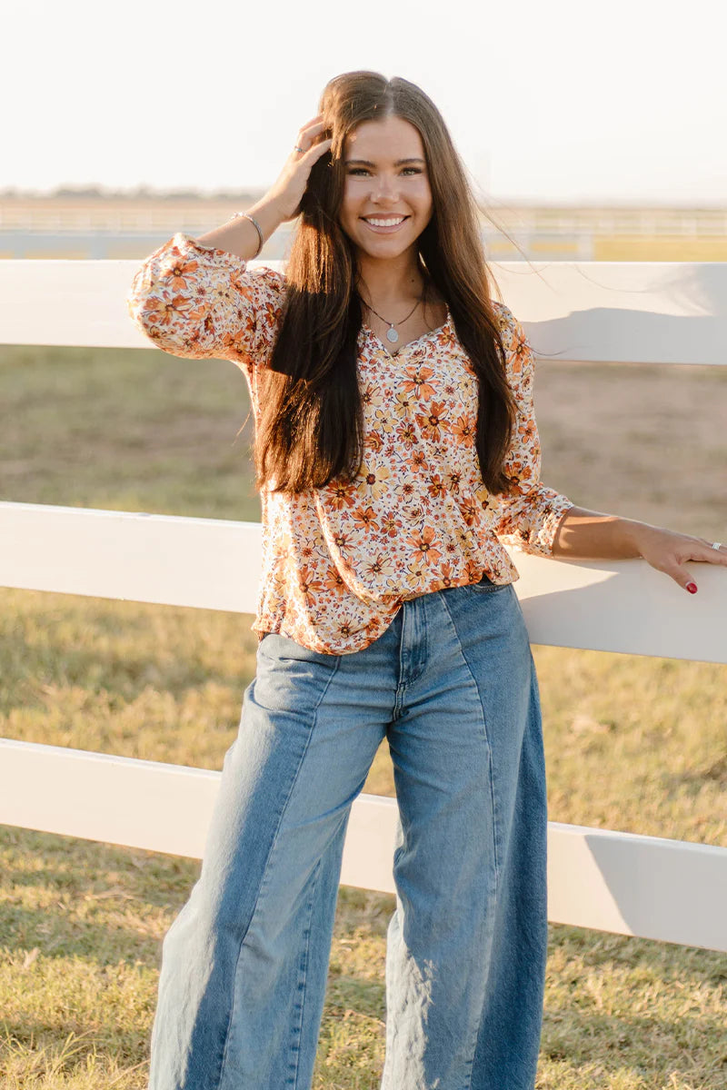 FALL FLOWERS TOP