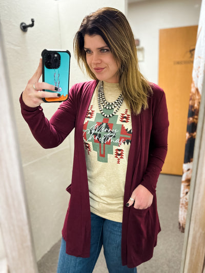 Haven Cardigan - Burgundy