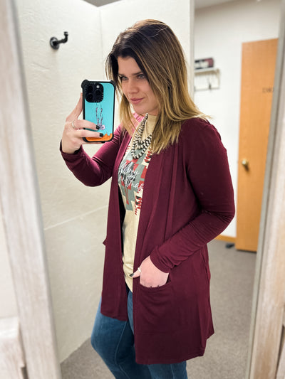 Haven Cardigan - Burgundy